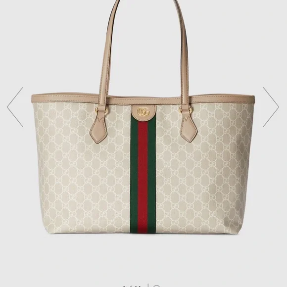 Gucci Ophidia Medium Tote Bag with Monogram Pattern - White - Picture 5 of 7